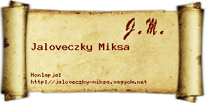 Jaloveczky Miksa névjegykártya